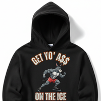 Load image into Gallery viewer, "Get Yo Ass" Speed Skating - On The Ice 01 - Lane Seven LS14001 Premium Hooded Sweatshirt