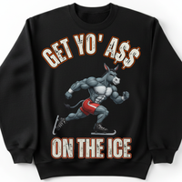 Load image into Gallery viewer, "Get Yo Ass" Speed Skating - On The Ice 02 - Gildan 18000 Crewneck Sweatshirt