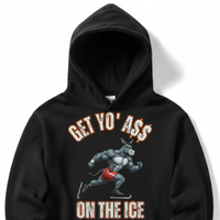 Load image into Gallery viewer, "Get Yo Ass" Speed Skating - On The Ice 02 - Lane Seven LS14001 Premium Hooded Sweatshirt