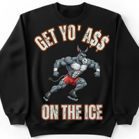 Load image into Gallery viewer, "Get Yo Ass" Speed Skating - On The Ice 03 - Gildan 18000 Crewneck Sweatshirt