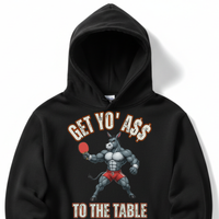 Load image into Gallery viewer, "Get Yo Ass" Table Tennis - To The Table 01 - Lane Seven LS14001 Premium Hooded Sweatshirt