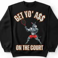 Load image into Gallery viewer, "Get Yo Ass" Tennis - On The Court 01 - Gildan 18000 Crewneck Sweatshirt