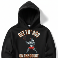 Load image into Gallery viewer, "Get Yo Ass" Tennis - On The Court 01 - Lane Seven LS14001 Premium Hooded Sweatshirt