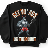 Load image into Gallery viewer, "Get Yo Ass" Tennis - On The Court 02 - Gildan 18000 Crewneck Sweatshirt