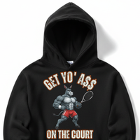 Load image into Gallery viewer, "Get Yo Ass" Tennis - On The Court 02 - Lane Seven LS14001 Premium Hooded Sweatshirt