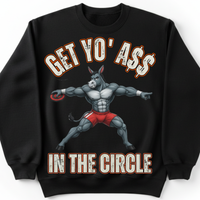 Load image into Gallery viewer, "Get Yo Ass" Track &amp; Field - In The Circle - Discus 04 - Gildan 18000 Crewneck Sweatshirt