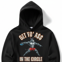 Load image into Gallery viewer, "Get Yo Ass" Track &amp; Field - In The Circle - Discus 05 - Lane Seven LS14001 Premium Hooded Sweatshirt