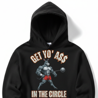 Load image into Gallery viewer, "Get Yo Ass" Track &amp; Field - In The Circle - Hammer 02 - Lane Seven LS14001 Premium Hooded Sweatshirt