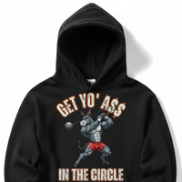 Load image into Gallery viewer, "Get Yo Ass" Track &amp; Field - In The Circle - Hammer 03 - Lane Seven LS14001 Premium Hooded Sweatshirt