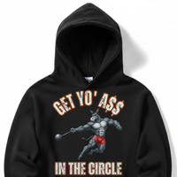 Load image into Gallery viewer, "Get Yo Ass" Track &amp; Field - In The Circle - Hammer 06 - Lane Seven LS14001 Premium Hooded Sweatshirt