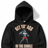 Load image into Gallery viewer, "Get Yo Ass" Track &amp; Field - In The Circle - Shot 01 - Lane Seven LS14001 Premium Hooded Sweatshirt