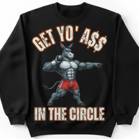 Load image into Gallery viewer, "Get Yo Ass" Track &amp; Field - In The Circle - Shot 02 - Gildan 18000 Crewneck Sweatshirt