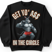 Load image into Gallery viewer, "Get Yo Ass" Track &amp; Field - In The Circle - Shot 03 - Gildan 18000 Crewneck Sweatshirt