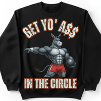 Load image into Gallery viewer, "Get Yo Ass" Track &amp; Field - In The Circle - Shot 05 - Gildan 18000 Crewneck Sweatshirt