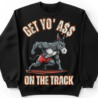 Load image into Gallery viewer, "Get Yo Ass" Track &amp; Field - On The Track 02 - Gildan 18000 Crewneck Sweatshirt