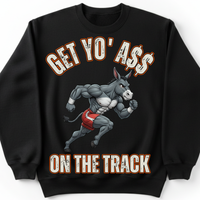 Load image into Gallery viewer, "Get Yo Ass" Track &amp; Field - On The Track 04 - Gildan 18000 Crewneck Sweatshirt