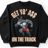Load image into Gallery viewer, "Get Yo Ass" Track &amp; Field - On The Track 05 - Gildan 18000 Crewneck Sweatshirt