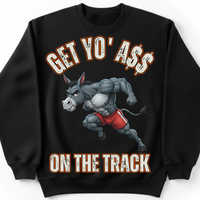 Load image into Gallery viewer, "Get Yo Ass" Track &amp; Field - On The Track 06 - Gildan 18000 Crewneck Sweatshirt