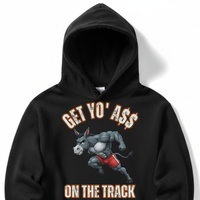 Load image into Gallery viewer, "Get Yo Ass" Track &amp; Field - On The Track 06 - Lane Seven LS14001 Premium Hooded Sweatshirt