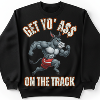 Load image into Gallery viewer, "Get Yo Ass" Track &amp; Field - On The Track 07 - Gildan 18000 Crewneck Sweatshirt