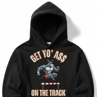 Load image into Gallery viewer, "Get Yo Ass" Track &amp; Field - On The Track - Hurdles 03- Lane Seven LS14001 Premium Hooded Sweatshirt