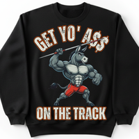 Load image into Gallery viewer, "Get Yo Ass" Track &amp; Field - On The Track - Javelin 04 - Gildan 18000 Crewneck Sweatshirt
