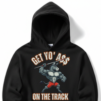 Load image into Gallery viewer, "Get Yo Ass" Track &amp; Field - On The Track - Javelin 04 - Lane Seven LS14001 Premium Hooded Sweatshirt