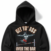 Load image into Gallery viewer, "Get Yo Ass" Track &amp; Field - Over The Bar - Pole Vault 08 - Lane Seven LS14001 Premium Hooded Sweatshirt
