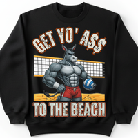 Load image into Gallery viewer, "Get Yo Ass" Volleyball - To The Beach 01 - Gildan 18000 Crewneck Sweatshirt