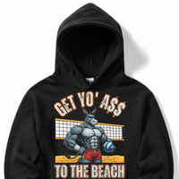 Load image into Gallery viewer, "Get Yo Ass" Volleyball - To The Beach 01 - Lane Seven LS14001 Premium Hooded Sweatshirt