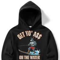 Load image into Gallery viewer, "Get Yo Ass" Water Skiing - On The Water 01 - Lane Seven LS14001 Premium Hooded Sweatshirt