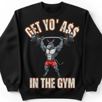 Load image into Gallery viewer, "Get Yo Ass" Weights - In The Gym 10 - Gildan 18000 Crewneck Sweatshirt