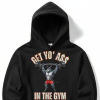 Load image into Gallery viewer, "Get Yo Ass" Weights - In The Gym 10 - Lane Seven LS14001 Premium Hooded Sweatshirt