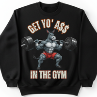 Load image into Gallery viewer, "Get Yo Ass" Weights - In The Gym 01 - Gildan 18000 Crewneck Sweatshirt