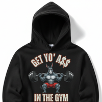 Load image into Gallery viewer, "Get Yo Ass" Weights - In The Gym 03 - Lane Seven LS14001 Premium Hooded Sweatshirt