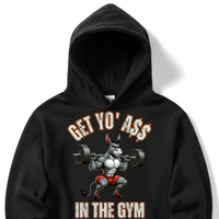 Load image into Gallery viewer, "Get Yo Ass" Weights - In The Gym 04 - Lane Seven LS14001 Premium Hooded Sweatshirt