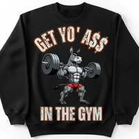 Load image into Gallery viewer, "Get Yo Ass" Weights - In The Gym 05 - Gildan 18000 Crewneck Sweatshirt