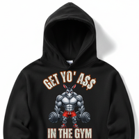 Load image into Gallery viewer, "Get Yo Ass" Weights - In The Gym 06 - Lane Seven LS14001 Premium Hooded Sweatshirt