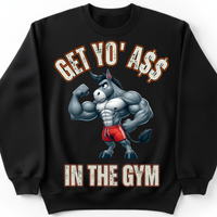 Load image into Gallery viewer, "Get Yo Ass" Weights - In The Gym 07 - Gildan 18000 Crewneck Sweatshirt