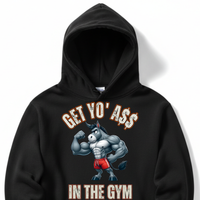 Load image into Gallery viewer, "Get Yo Ass" Weights - In The Gym 07 - Lane Seven LS14001 Premium Hooded Sweatshirt