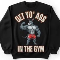 Load image into Gallery viewer, "Get Yo Ass" Weights - In The Gym 09 - Gildan 18000 Crewneck Sweatshirt