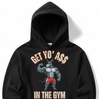 Load image into Gallery viewer, "Get Yo Ass" Weights - In The Gym 09 - Lane Seven LS14001 Premium Hooded Sweatshirt
