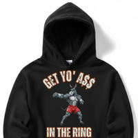 Load image into Gallery viewer, "Get Yo Ass" Wrestling - In The Ring 04 - Lane Seven LS14001 Premium Hooded Sweatshirt