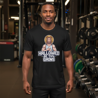 Load image into Gallery viewer, Hallowed Be Thy Gains 2 — Men’s Gildan 5000 Heavy Cotton Tee (Faith + Fitness)
