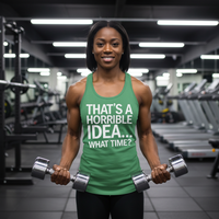 Load image into Gallery viewer, That’s a Horrible Idea… What Time? 2 — Women’s Racerback Tank (Next Level 6733)
