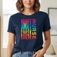 Load image into Gallery viewer, "Nurse Live Love Heal” 2 - Women’s Tee (Gildan 64000)